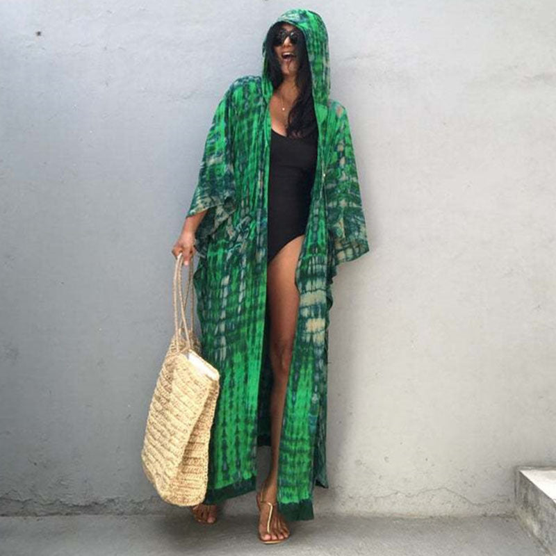 Women's Beach Kaftan with Hood and Airy Fit Ivyshape