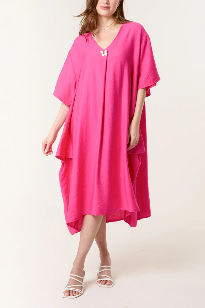 Women Casual V Neck Maxi Tunic Dress Ivyshape