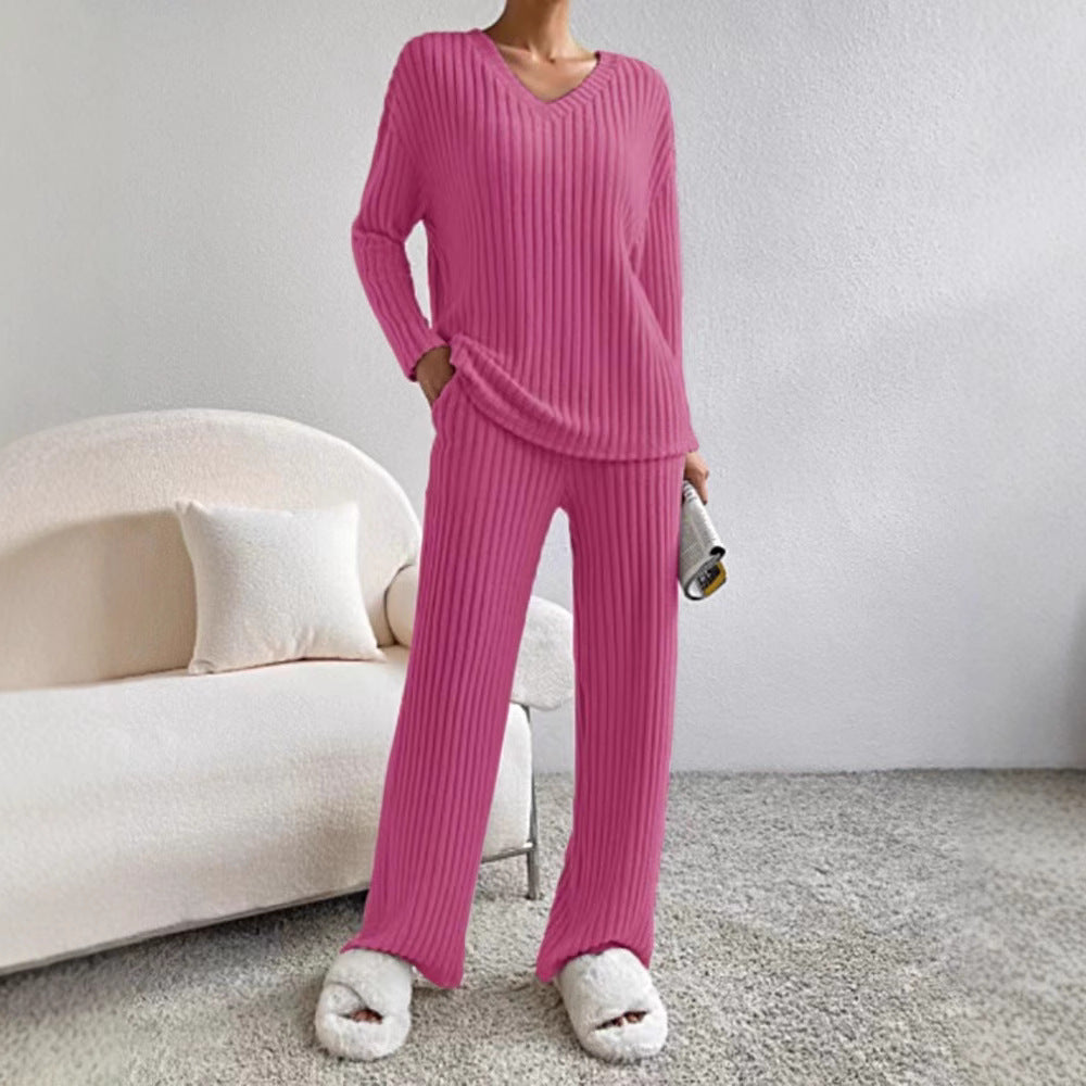 Women Comfortable and Stylish Lounge Set with Ribbed Texture Ivyshape