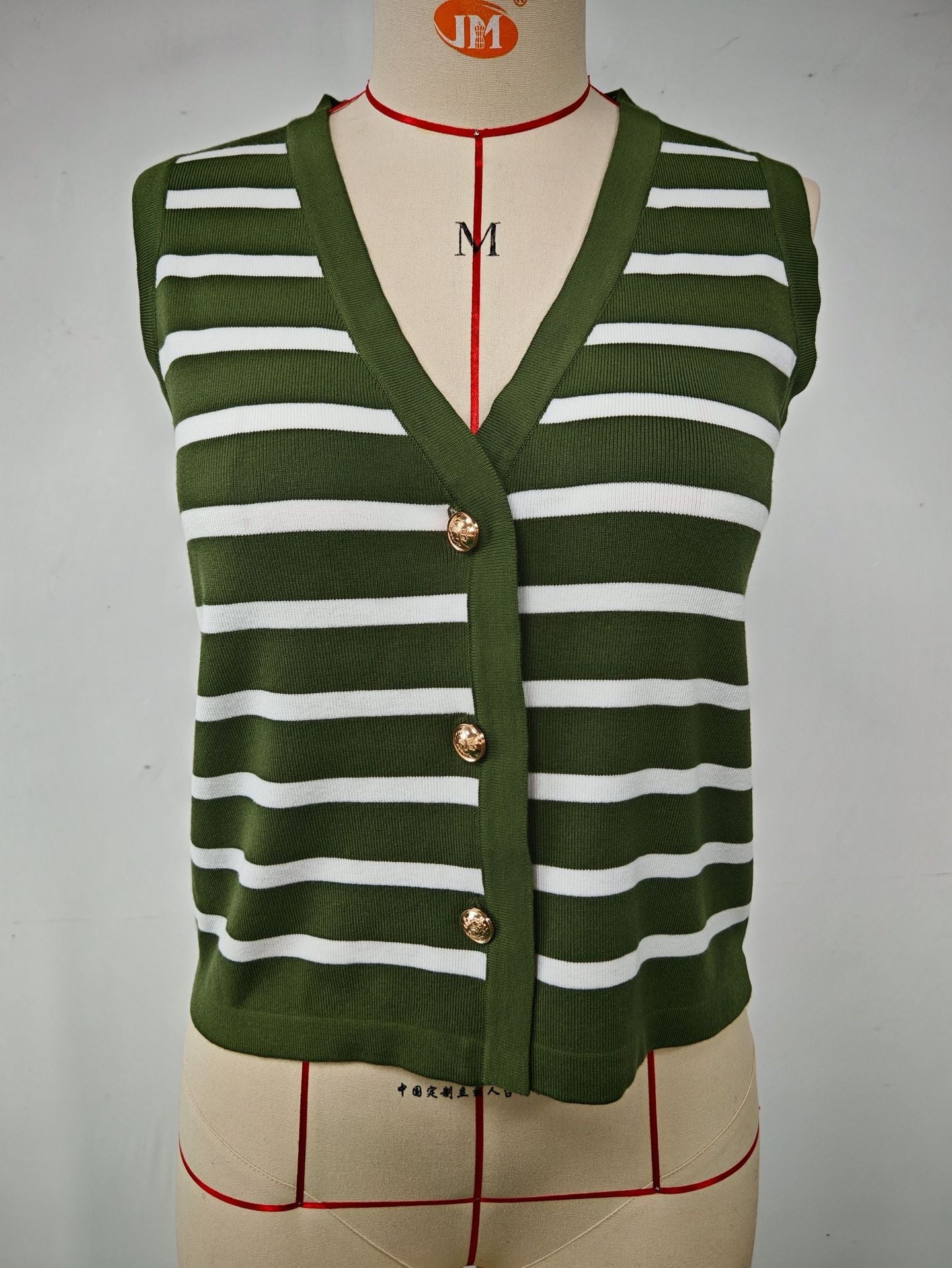 IvyShape | Casual Striped Knitted Vest Top