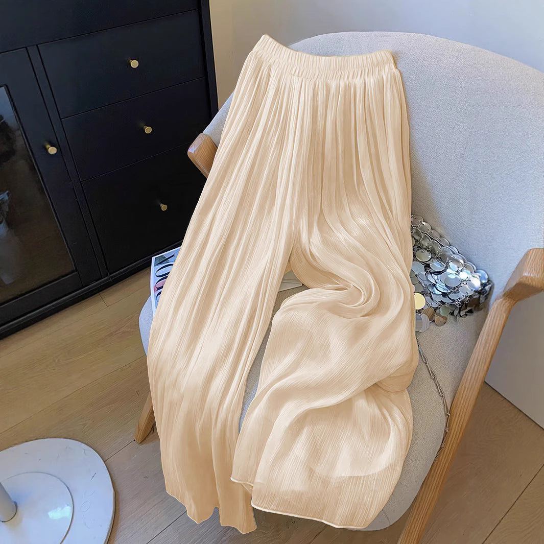 Women's Wide Pleated Trousers made of lightweight material Ivyshape