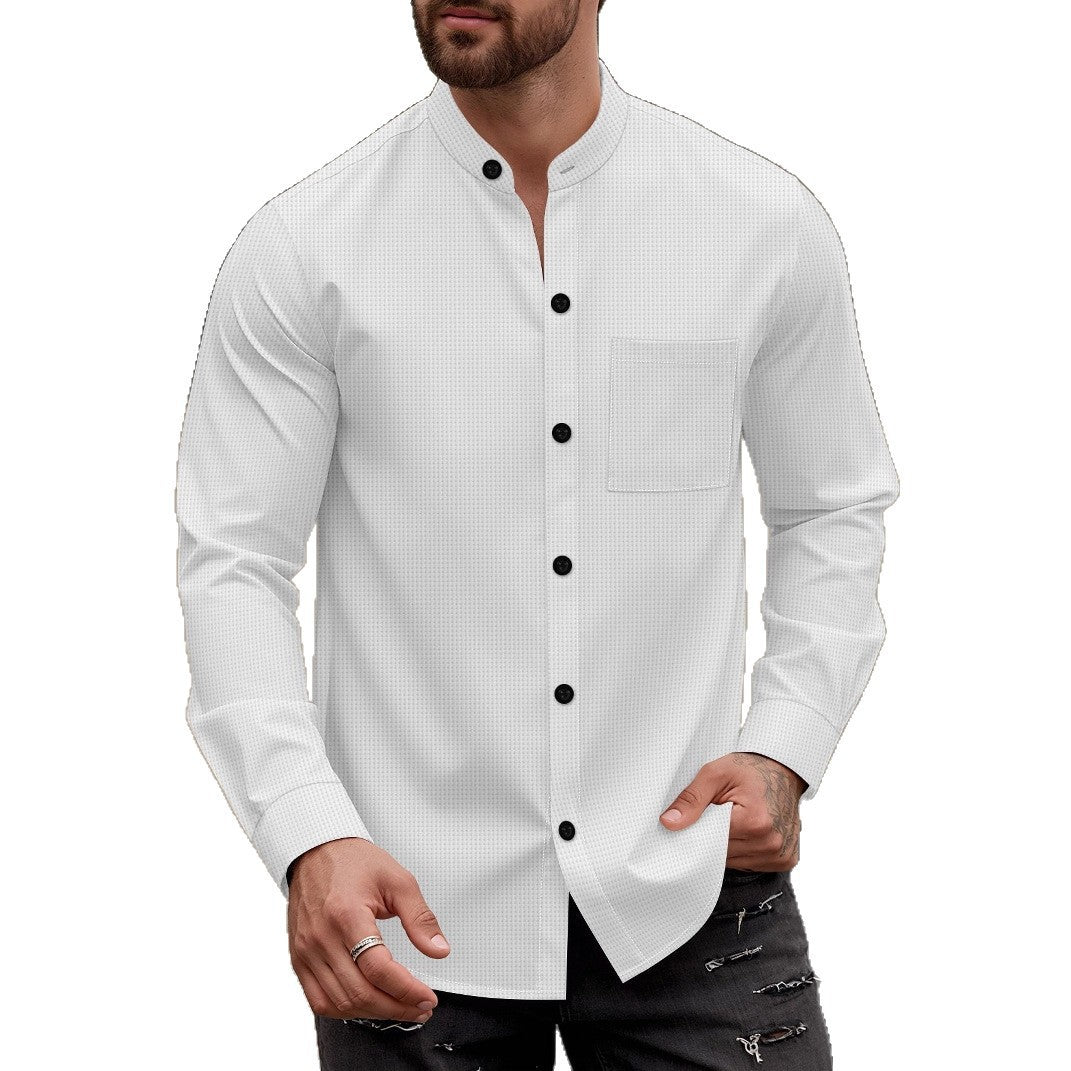 Men's Elegant Shirt with Stand Collar Ivyshape