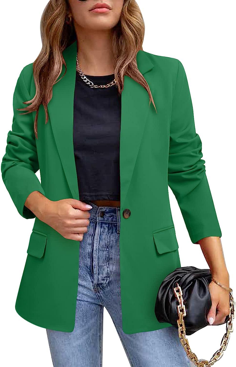 Women's trendy blazer with tailored cut and large pockets Ivyshape