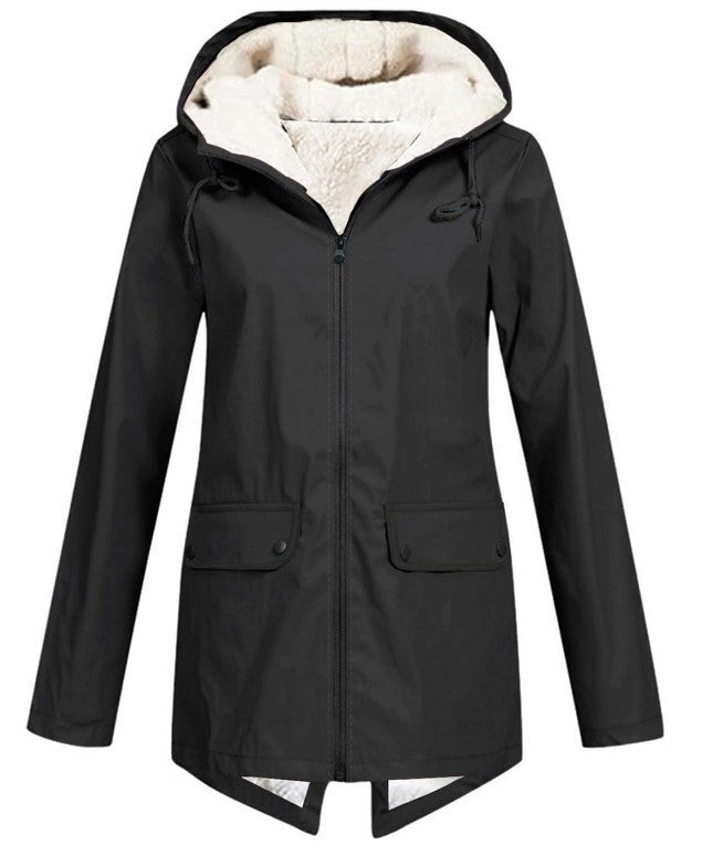 Women's jacket with adjustable hood collar Ivyshape