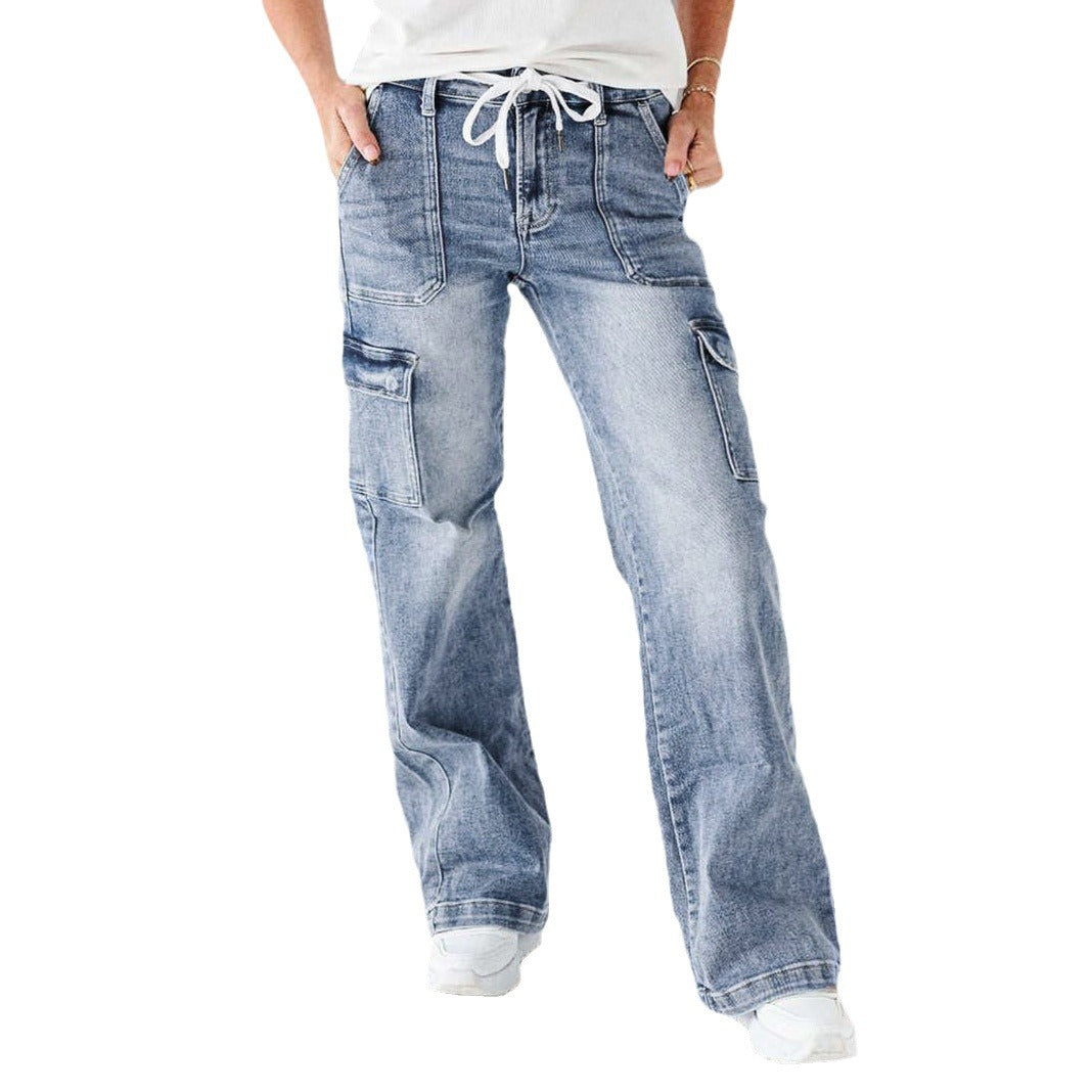 Women Cargo Jeans with a casual cut and practical pockets Ivyshape