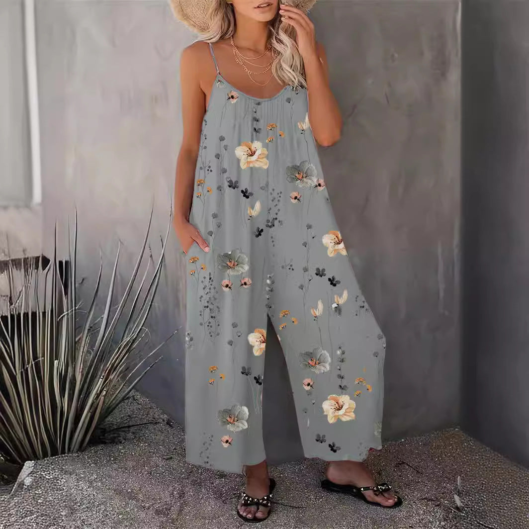 IvyShape | Hot-Selling Printed Sleeveless Jumpsuit