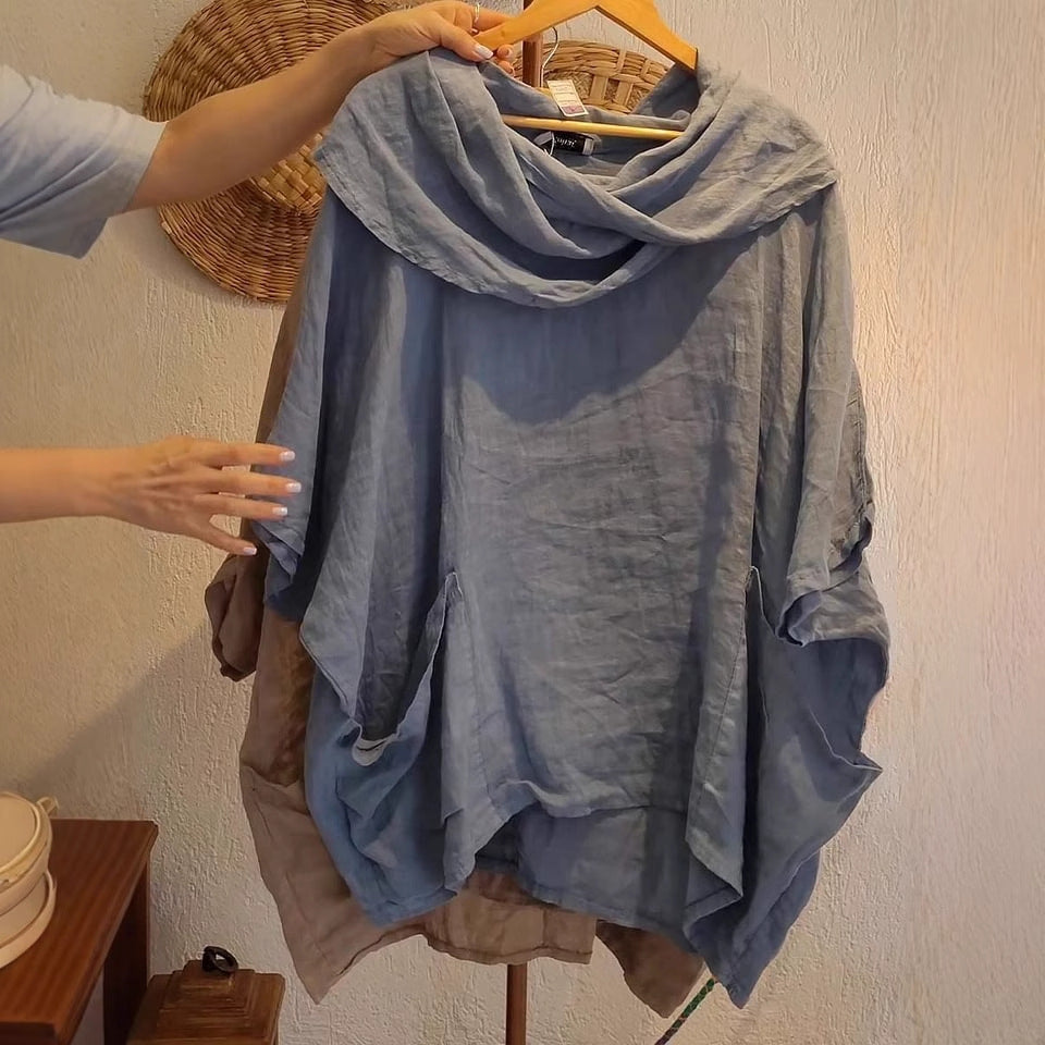 Women's Oversize Blouse with Generous Collar Ivyshape