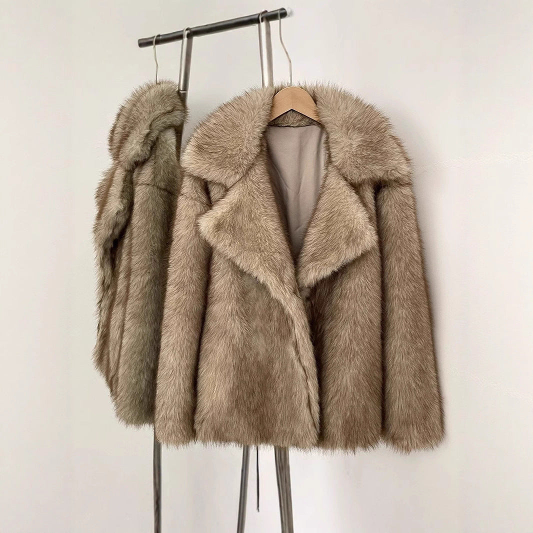 Women Faux Fur Jacket Ivyshape