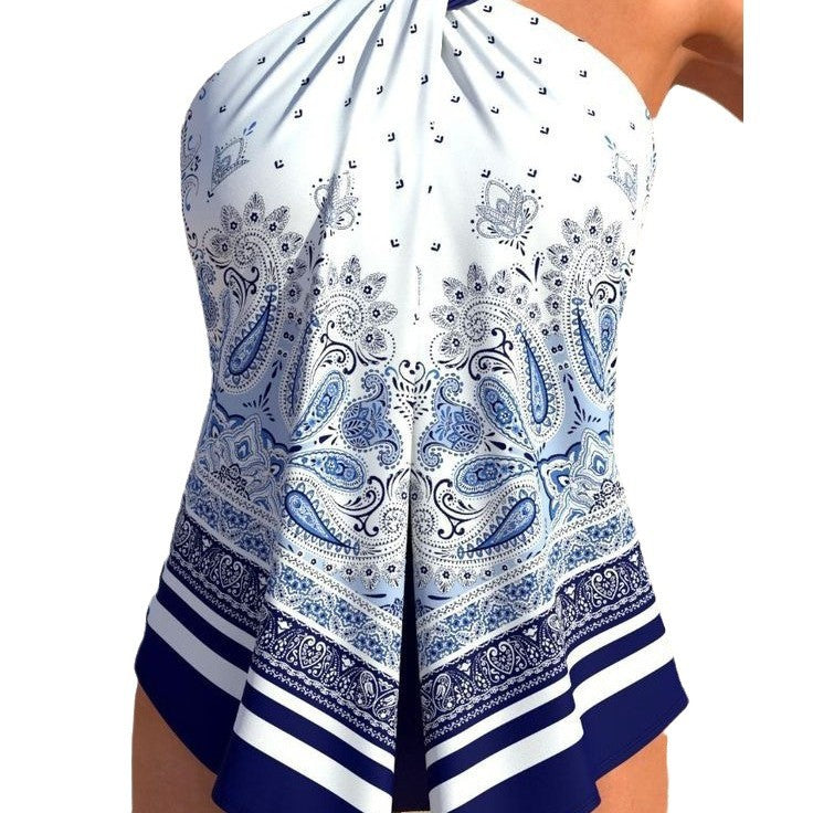 Ladies Tankini top with fashionable color gradient Ivyshape