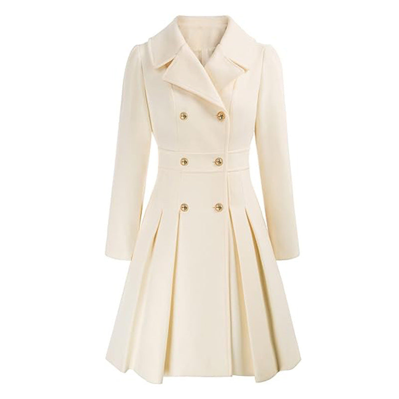 Women's Elegant Trench Coat with Tailored Cut and Pleat Detail Ivyshape
