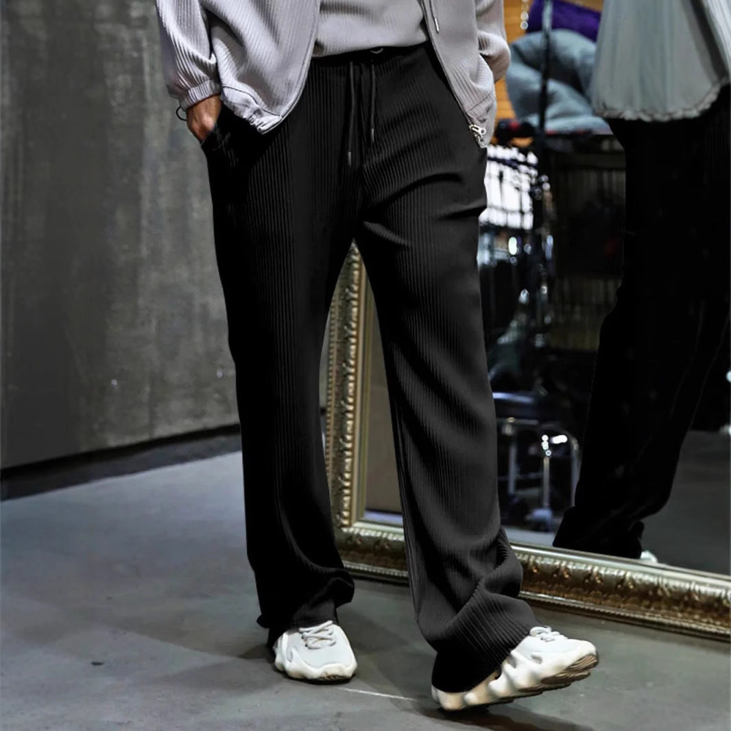 Women's Relaxed Fit Pleated Wide Trousers Ivyshape