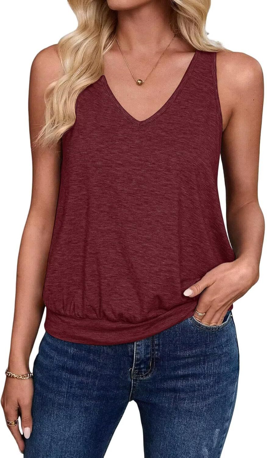 Women Leisure V-Neck Tank Top Ivyshape