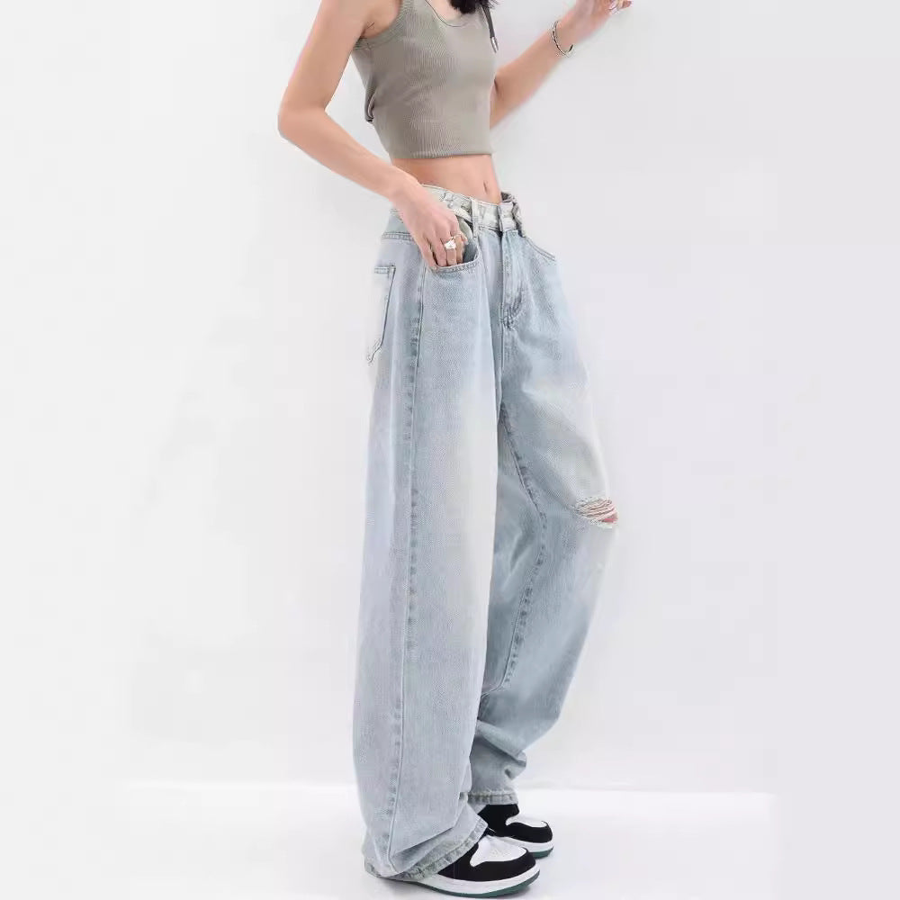 Women Baggy Jeans with High Waist and Casual Fit Ivyshape