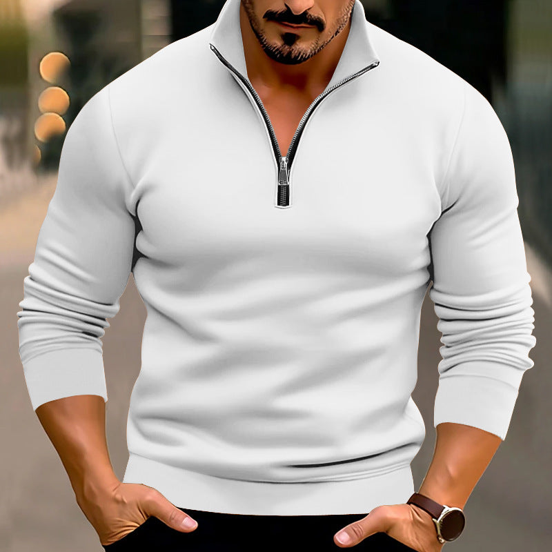 Men's knitted pullover with half zip and comfortable fit Ivyshape
