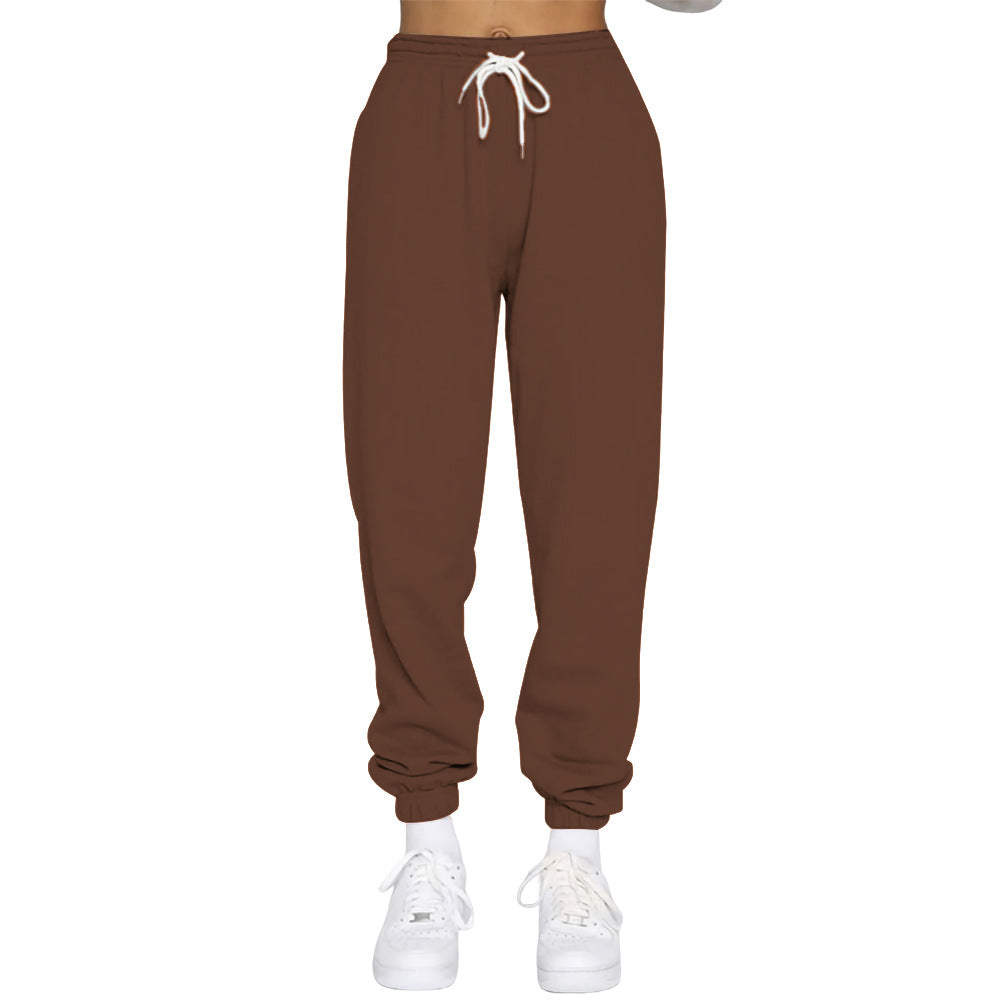 Ladies comfortable jogging pants with adjustable waistband and elastic cuffs Ivyshape