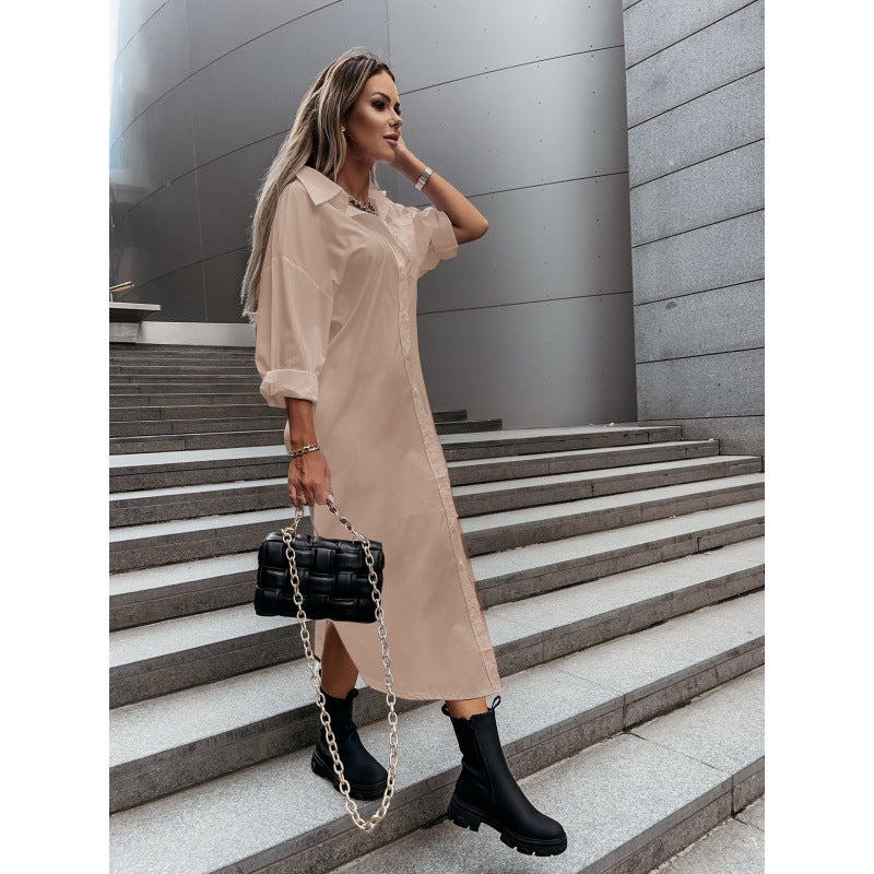 Women's Long Sleeve Shirt Dress Ivyshape