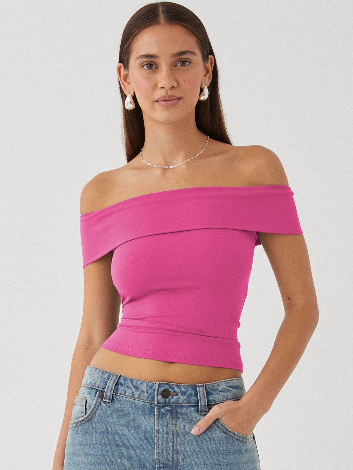 IvyShape | One-Shoulder Hot Girl Style Crop Top