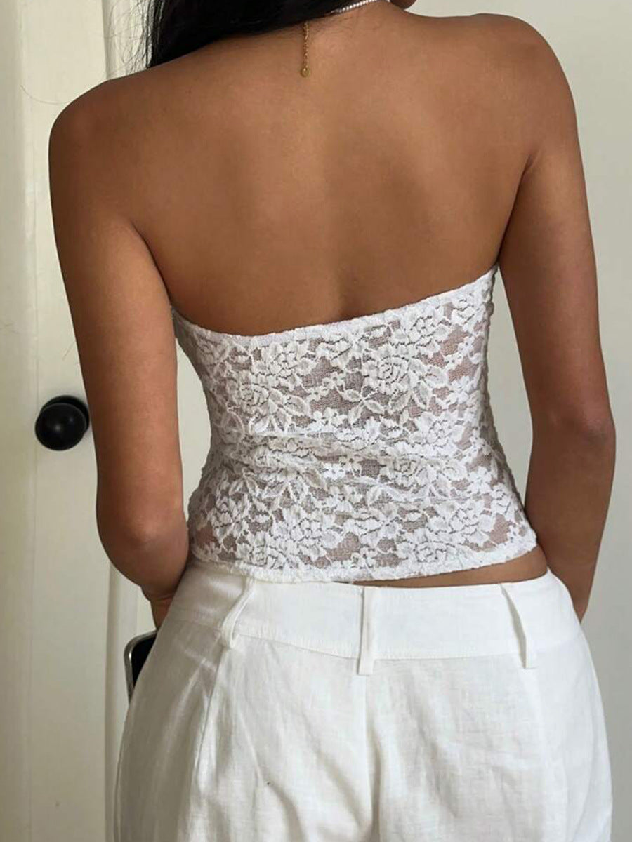 Women's Bandeau Top made of delicate lace Ivyshape