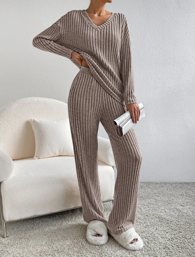 Women Comfortable and Stylish Lounge Set with Ribbed Texture Ivyshape