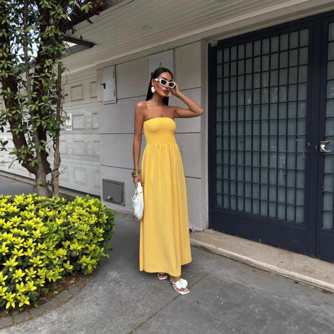 Women’s Maxi Dress with strapless top and flowing skirt Ivyshape