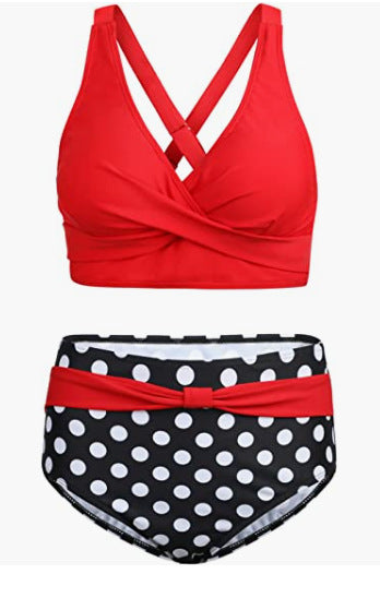 Women's bikini set with elegant wrap top and high-waisted bottoms Ivyshape