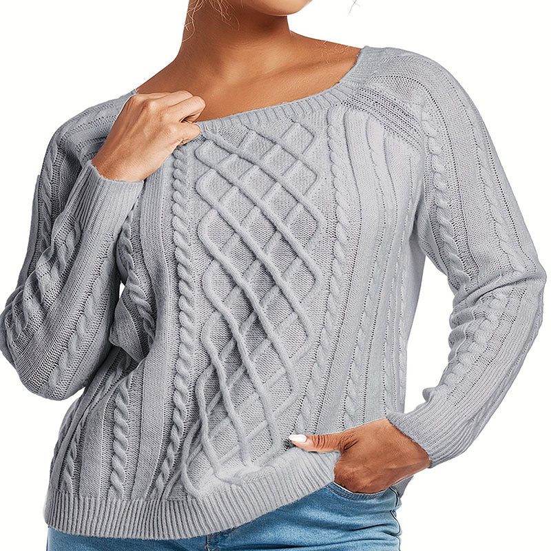 IvyShape | Stylish New Twisted Knit Pullover Sweater