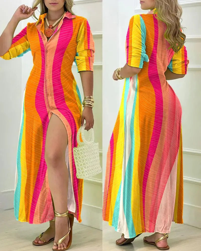 Women's Long Sleeve Checked Dress Ivyshape