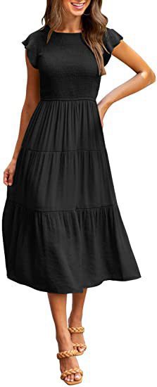 Women's Maxi Dress with Ruffles and Elastic Waist Ivyshape