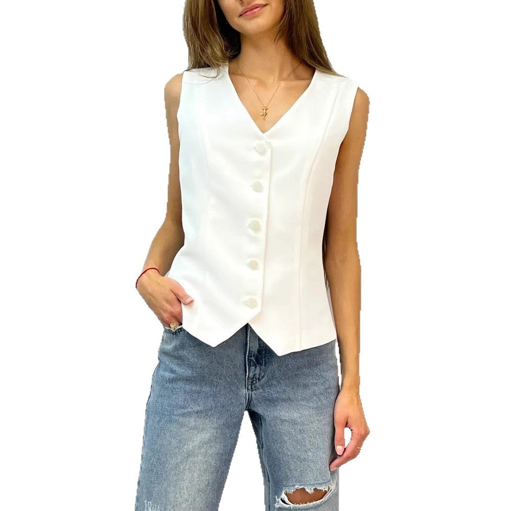 Women's fitted blazer with ruffle details and transparent sleeves Ivyshape