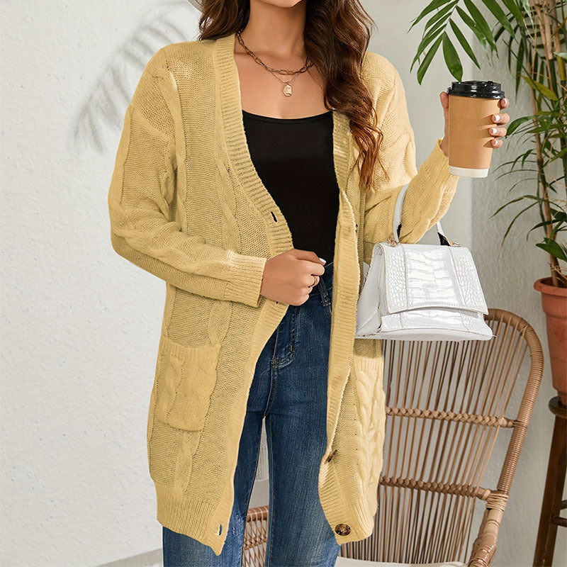 IvyShape | Casual Long Single-Breasted Cardigan Coat