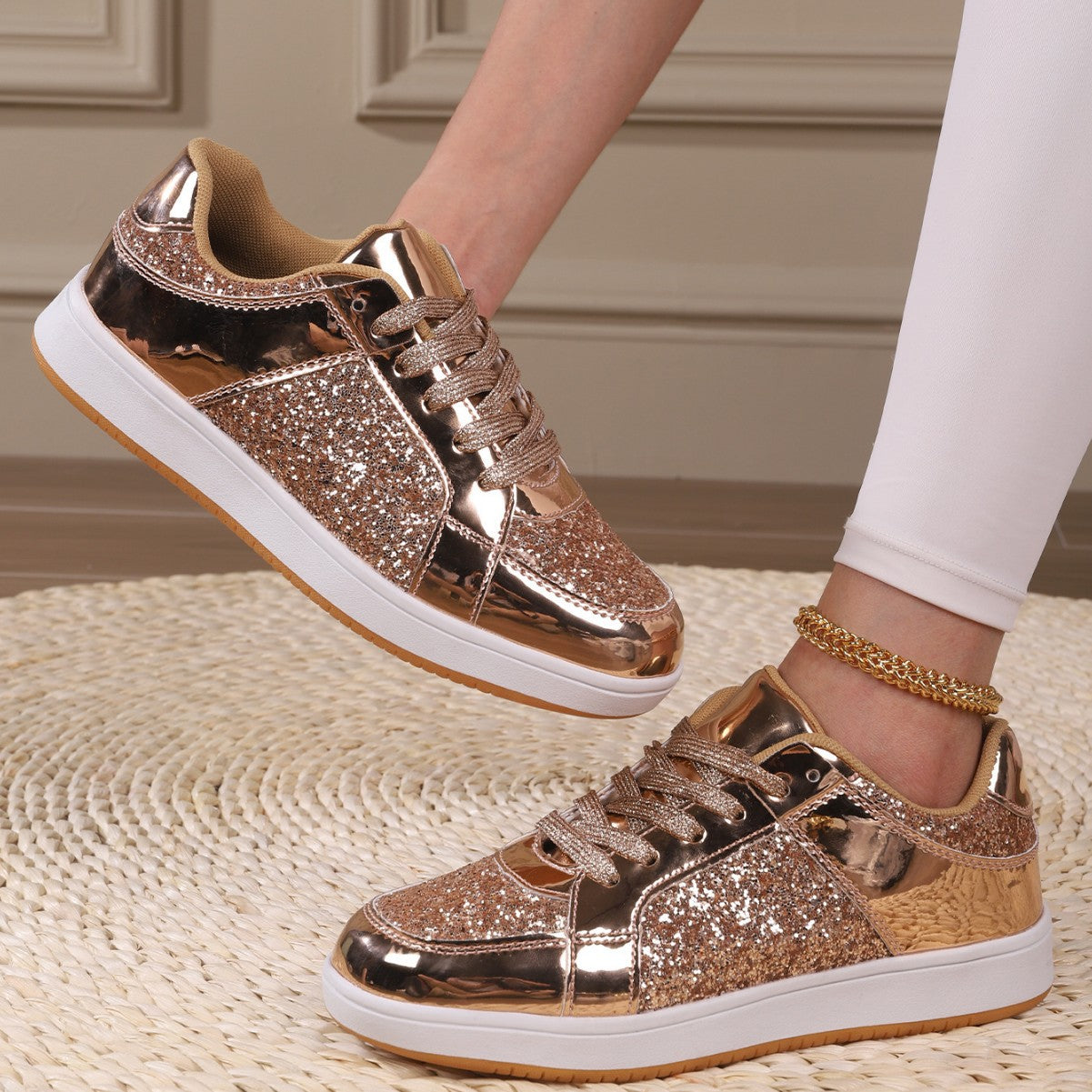 Ladies Glittering Sneakers Ivyshape