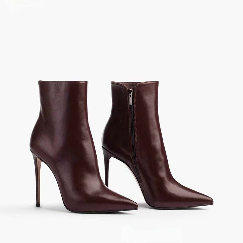 Women's Pointed-Toe Stiletto Ankle Boots with Sculpted Heel Design Ivyshape