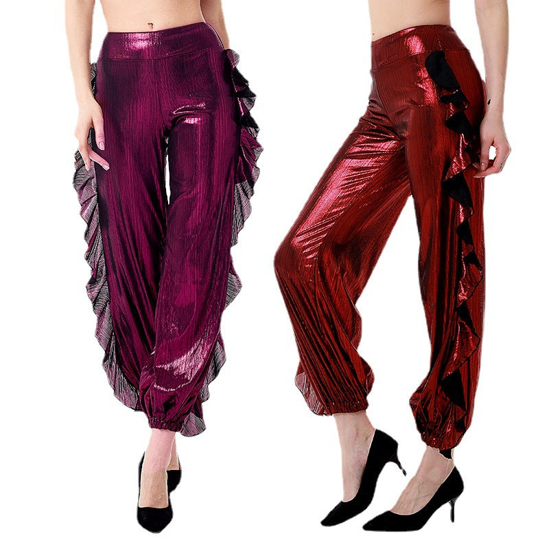 Ladies elegant and chic ruffle pants Ivyshape