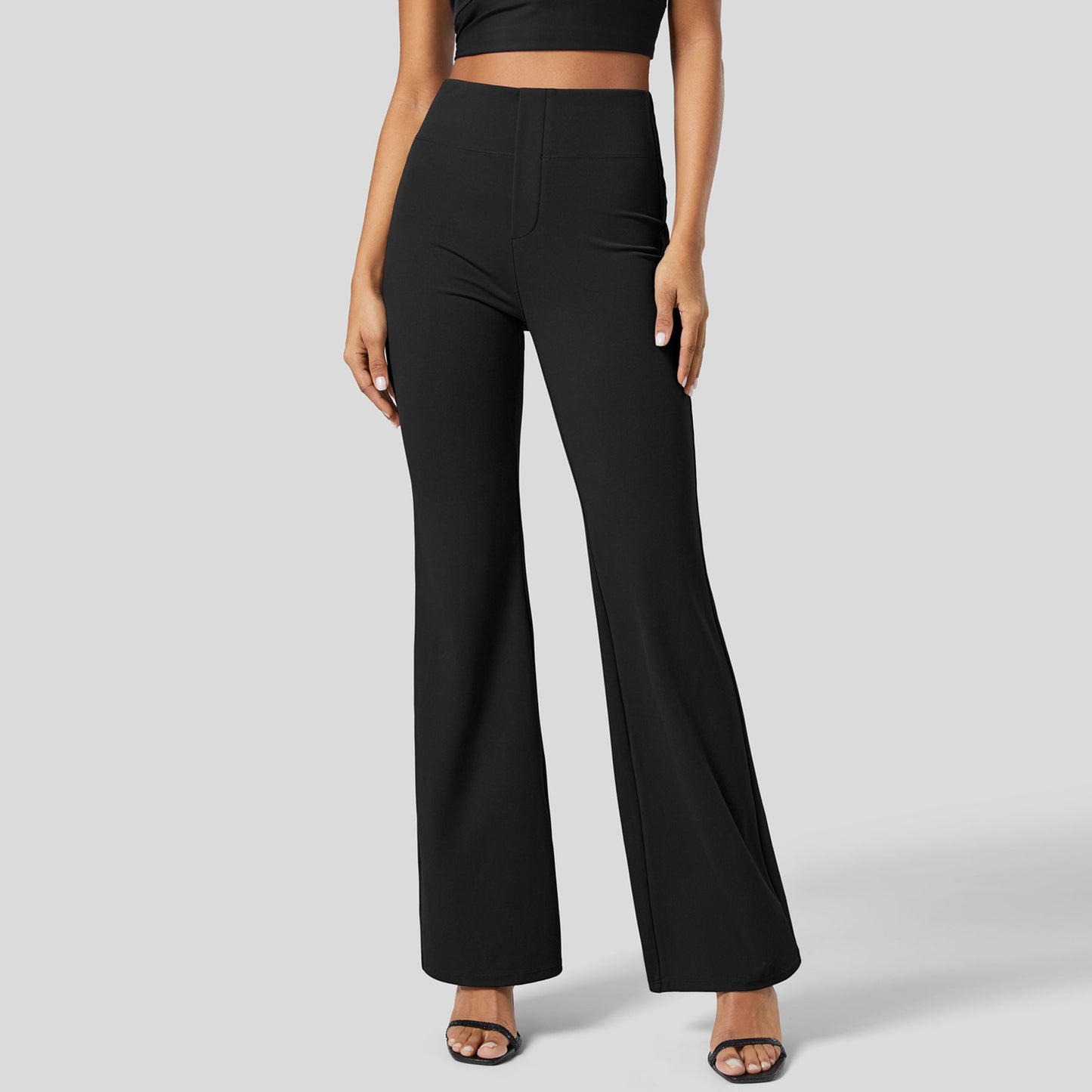 IvyShape | High-Waisted Butt-Lifting Wide-Leg Sports Micro-Flare Pants