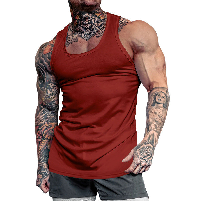 Men's Sleeveless Sports Tank Top made of breathable cotton blend with moisture-wicking properties Ivyshape