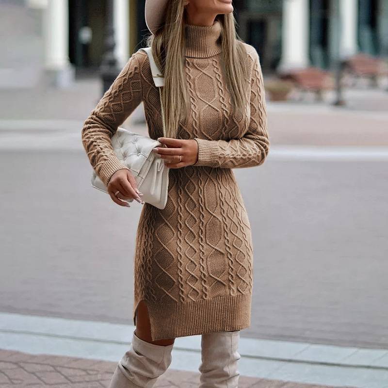 IvyShape | Warm Autumn Winter Sweater Dress for Women