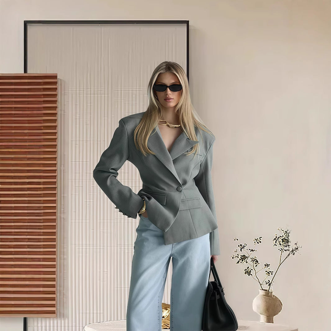 Women's Fashion Oversized Blazer Jacket with Unique Cut Ivyshape