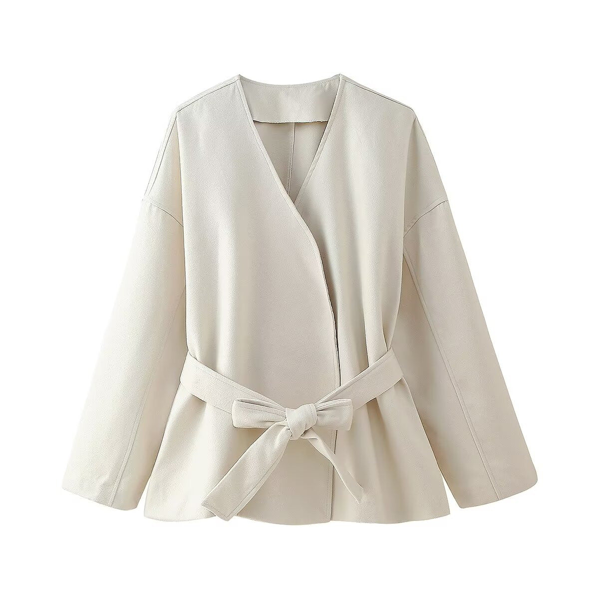 Women elegant wrap jacket with belt Ivyshape