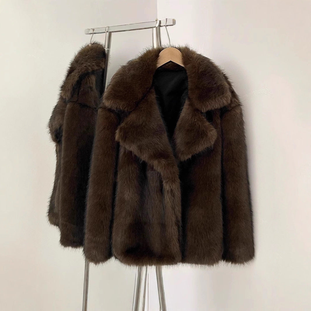 Women Faux Fur Jacket Ivyshape
