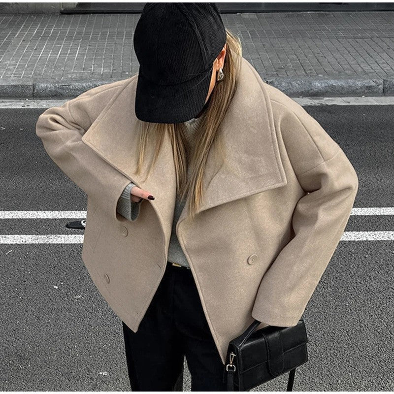 Women's Oversize Wool Coat Ivyshape