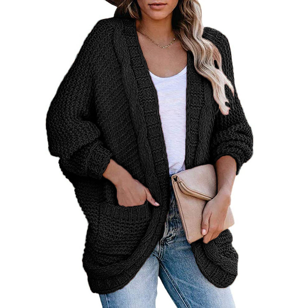 Women's casual cardigan with oversized cut and pockets Ivyshape
