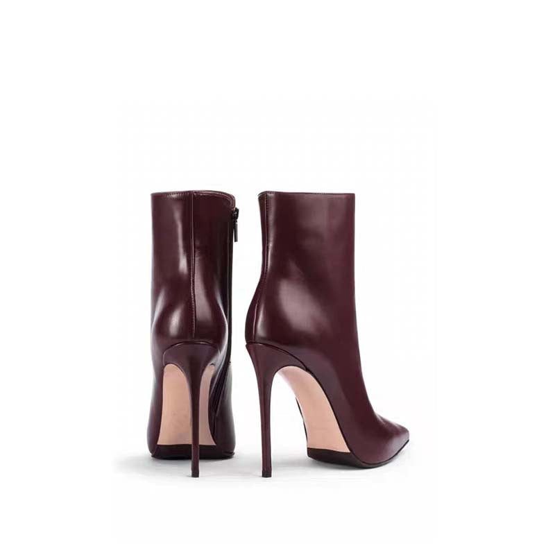 Women's Pointed-Toe Stiletto Ankle Boots with Sculpted Heel Design Ivyshape
