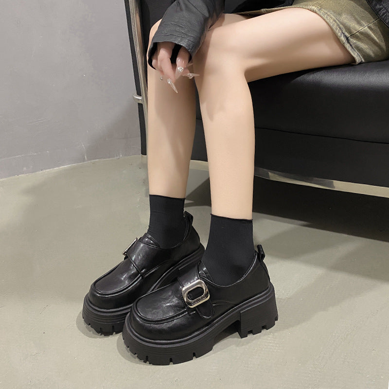Women fashionable platform shoes with buckle Ivyshape