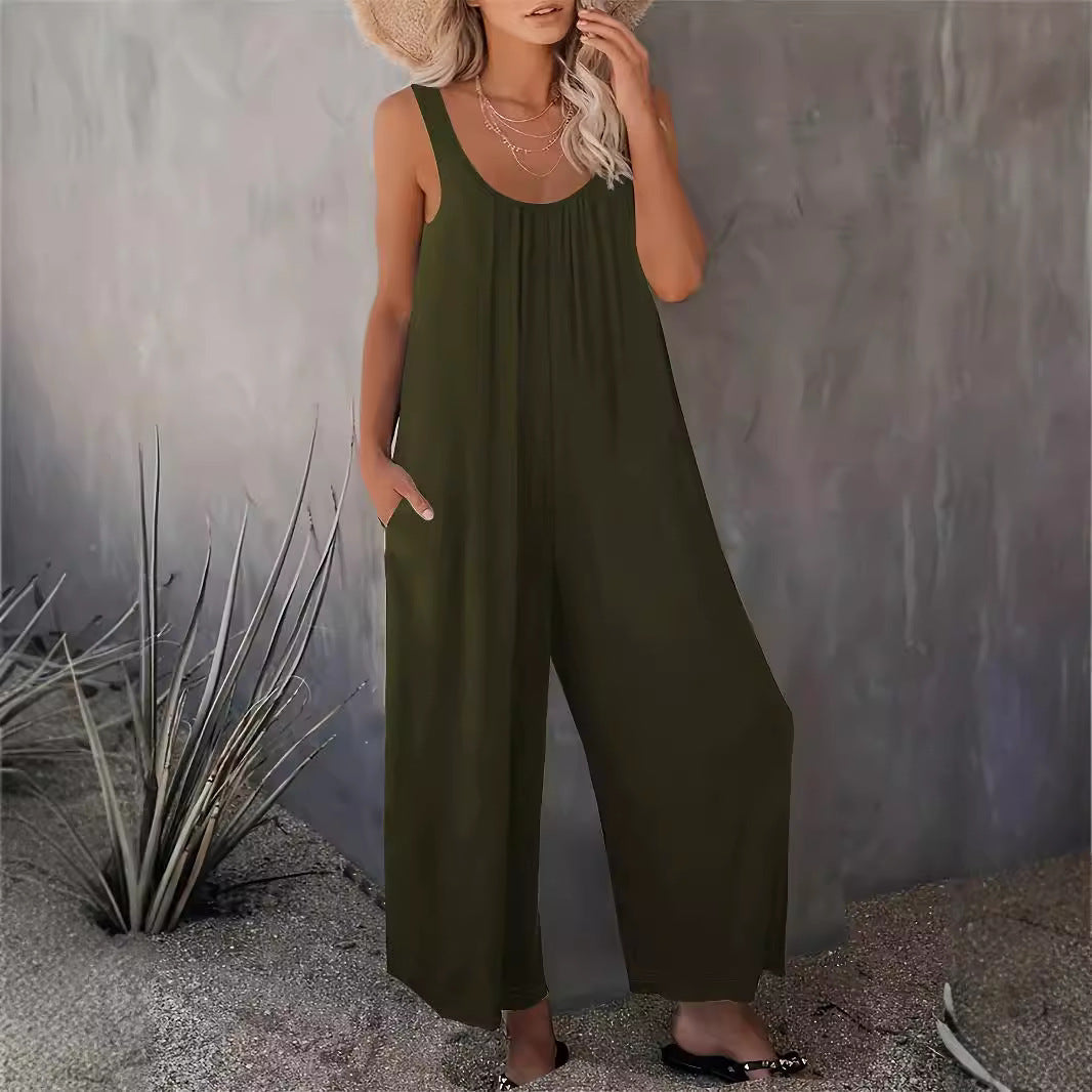 IvyShape | Relaxed Casual Sleeveless Vest Jumpsuit