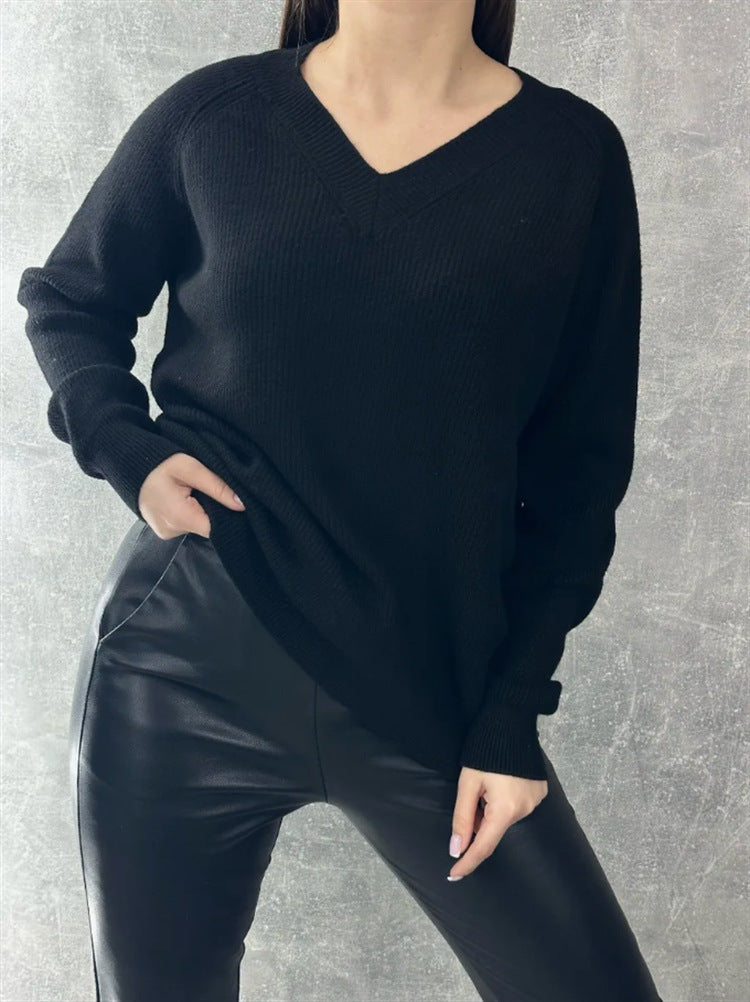 Women V-Neck Sweater Ivyshape