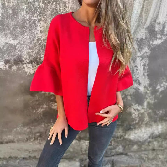 Ladies Stylish Cardigan with Wide Sleeve Ivyshape