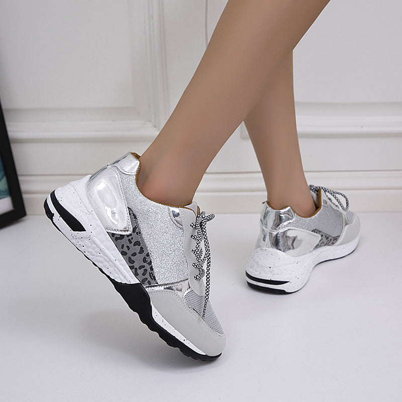 Women's sporty sneakers with fashionable glitter accents and slip-resistant sole Ivyshape