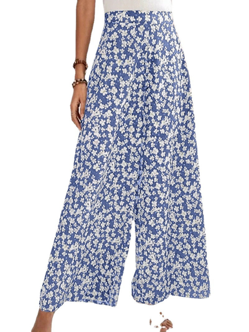 Women's Floral Pattern Palazzo Pants Ivyshape