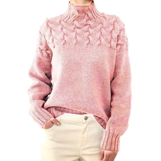 Ivyshape | V-Neck Cable Knitting Pullover Sweater