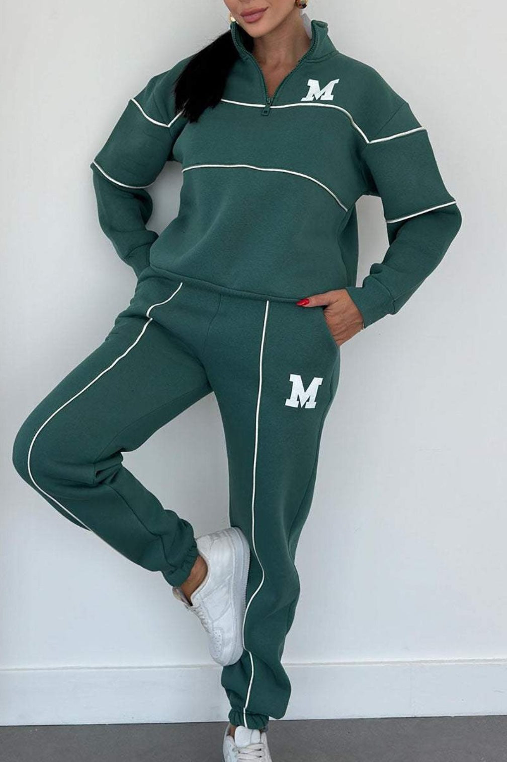 Ivyshape | Sweatshirt Long Pants Sportswear Set